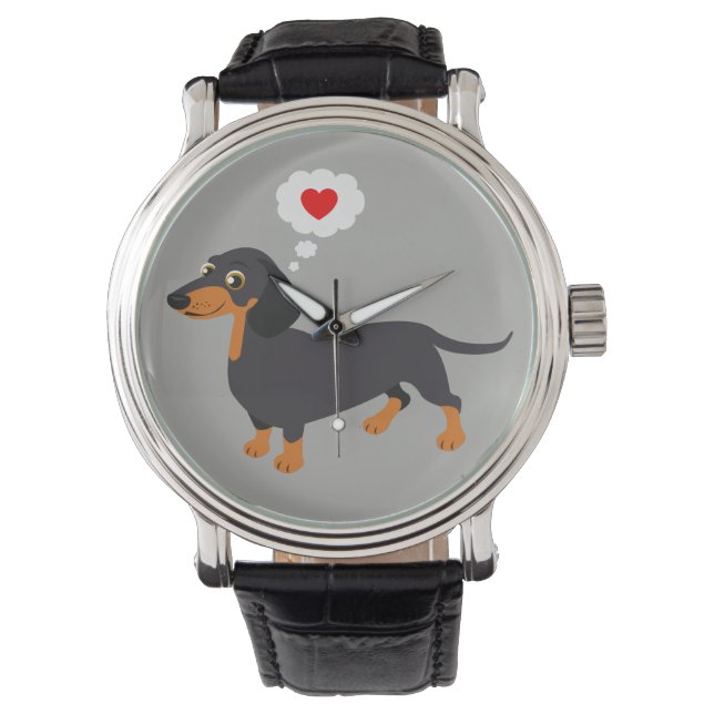 Montre Dachshund Love Doxie Heart (devant)