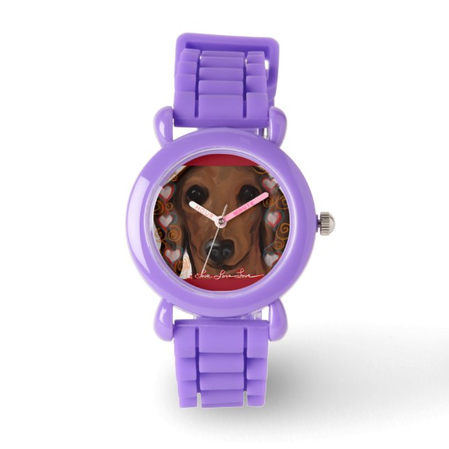Montre Dachshund Rouge   (Recto)