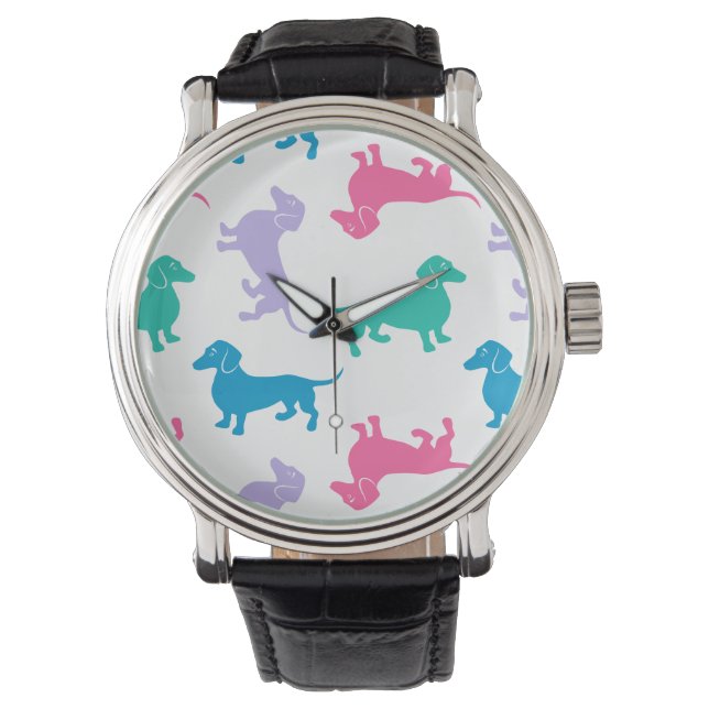 Montre Dachshunds couleur pastel (devant)