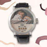 Montre Daddy Hero Aquarelle Fête du Père Photo Watch<br><div class="desc">Papa, tu es Héros Aquarelle Photo Fête du Père. Papa cite la fille ou le fils au héros spécial dans leur vie. Ajoutez votre photo, vos noms et votre année. Tu peux changer papa, papa, papa, pap, ... L'arrière - plan est d'aquarelle orange vif. Un cadeau parfait et un cadeau...</div>