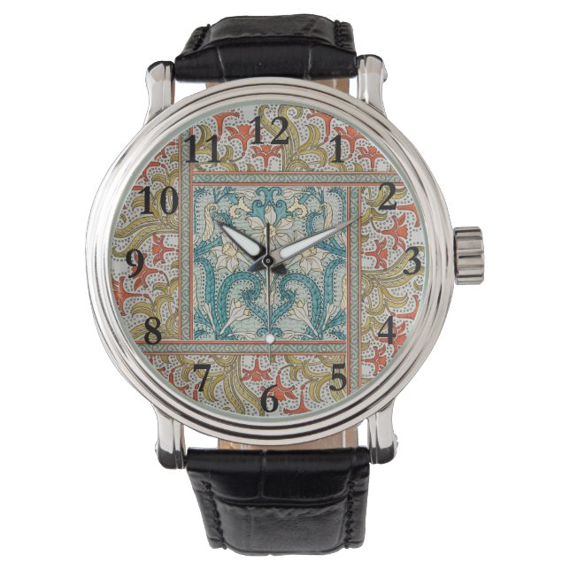Montre Daffodique chintz papier peint à fleurs Art nouvea (devant)
