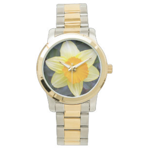 Montre Daffodique jaune doré,
