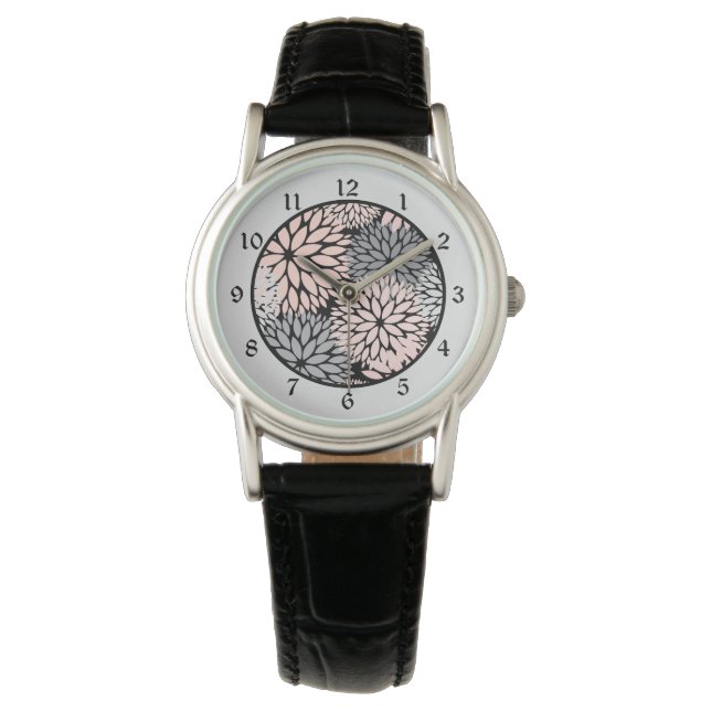 Montre Dahlia rose gris (devant)