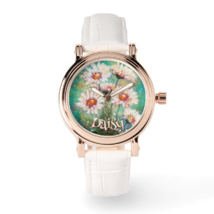 Montre Daisies Floral Impressionniste Sarcelle Personnali