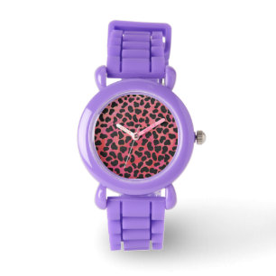 Montre Dalmatien Imprimé Noir et Rouge