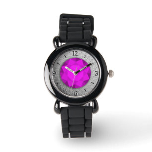 Montre Damas d'argent avec un faux bijou améthyste mauve