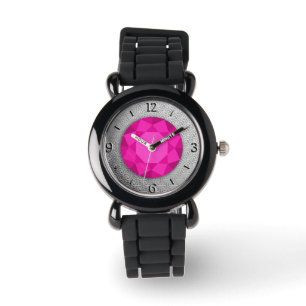 Montre Damas d'argent avec un faux bijou tourmalin rose