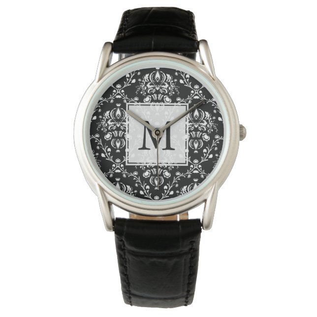 Montre Damas personnalisées noir et blanc (devant)