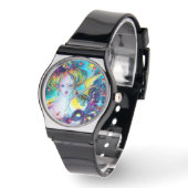 Montre DAME AVEC MASQUE / Bal masqué vénitien,noir (Angle)