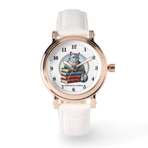 Montre Dames mignonnes addict du livre personnalisable