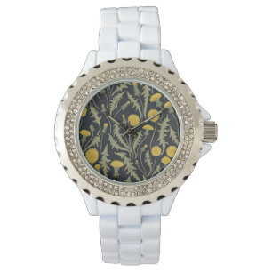 Montre Dandelions, vert, jaune et noir