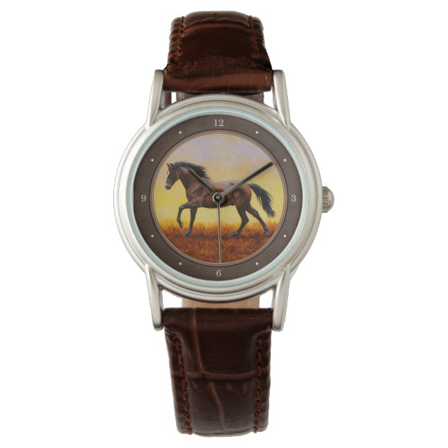 Montre Dark Bay Runse Horse Taupe (devant)