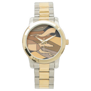 Montre d'art abstrait de course de lévriers