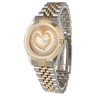 Montre d'art de latte cœur