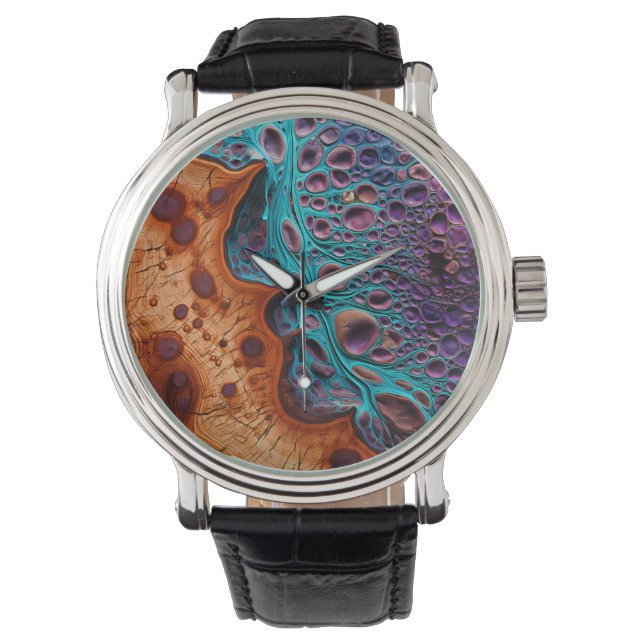 Montre d'Art Turquoise Violet (devant)