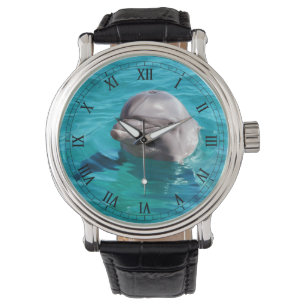 Montre Dauphin en photo de l'eau bleue
