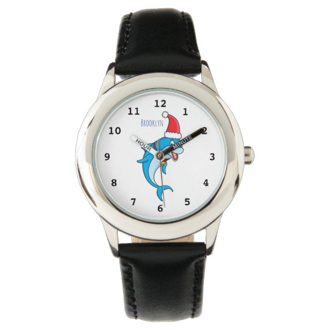 Montre Dauphin mignon avec dessin animé du chapeau du Pèr (devant)