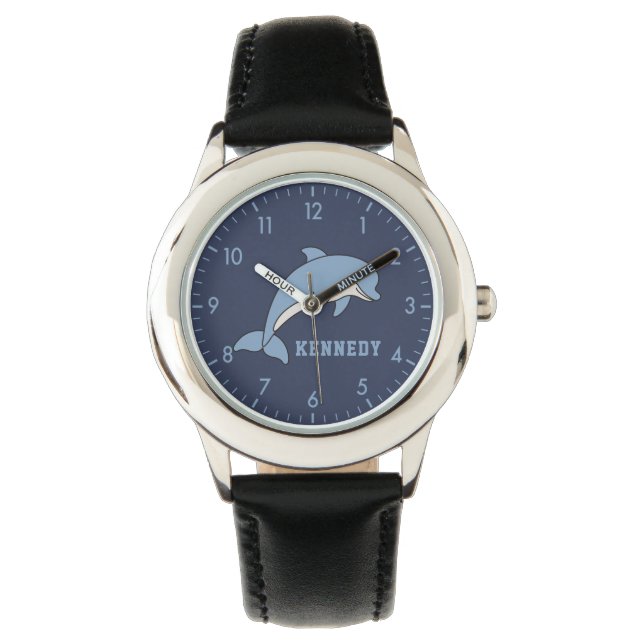 Montre Dauphin Personnalisé Nom Personnalisé Retour À L'É (devant)