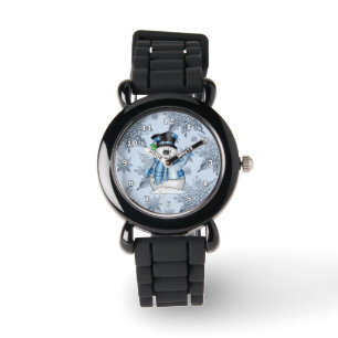 Montre de bande de parties scintillantes d'argent