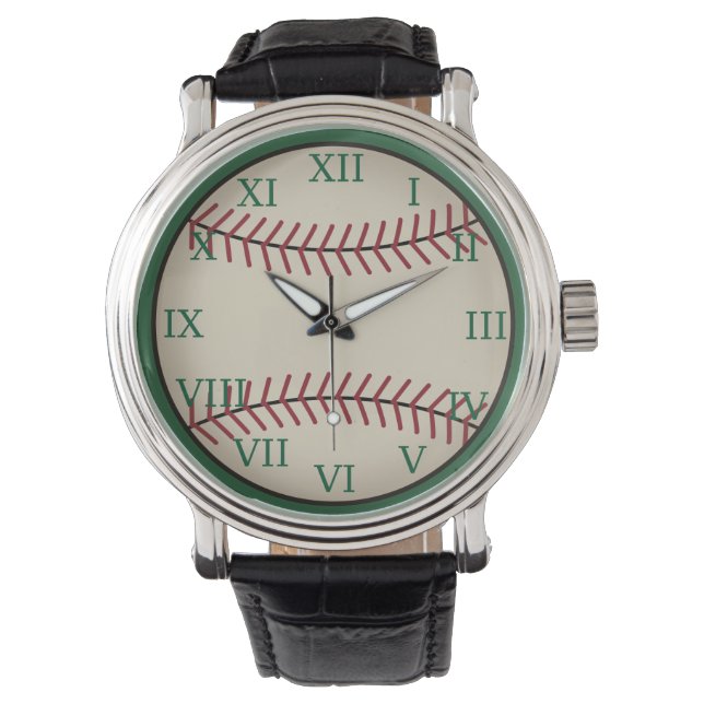 Montre de baseball verte vintage (devant)