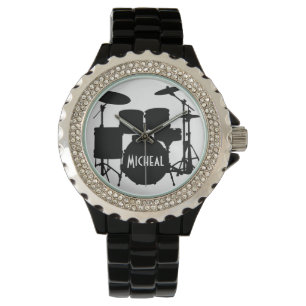 Montre de batteur avec le nom fait sur commande