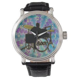 Montre de batteur de musique et d'étoile de