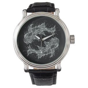 Montre de cercle de poissons de zodiaque