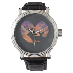 Montre de chasse en silhouette de cerf de la bande