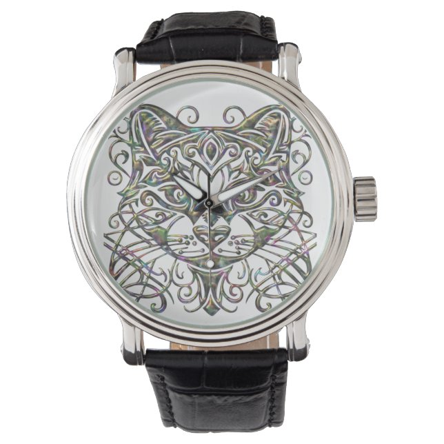 Montre de chat avec Abalone Metallic 3d Look bijou (devant)