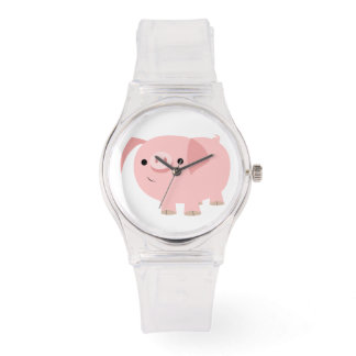 Montre de cochon en caricature mignonne