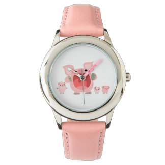 Montre de cochons en caricature mignon