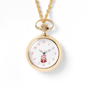 Montre de collier or Sucres de canne de Noël