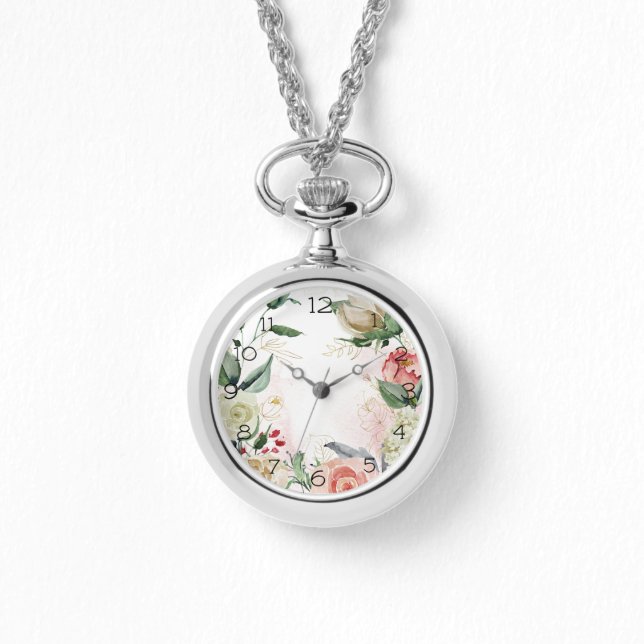 Montre de collier rose et blanc Rose Circlet (Recto)
