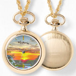 Montre de collier Sunset 2295 sur le toit<br><div class="desc">Peinture Collection "Rooftop Sunset 2295" Personnalisez la page du produit ou cliquez sur le bouton personnaliser pour obtenir plus d'options de conception. Conçu et créé à partir de ma peinture "Rooftop Sunset 2295" capturant un beau coucher de soleil sur le toit à la Plaza Marina à Puerto Vallarta, Mexique. Les...</div>