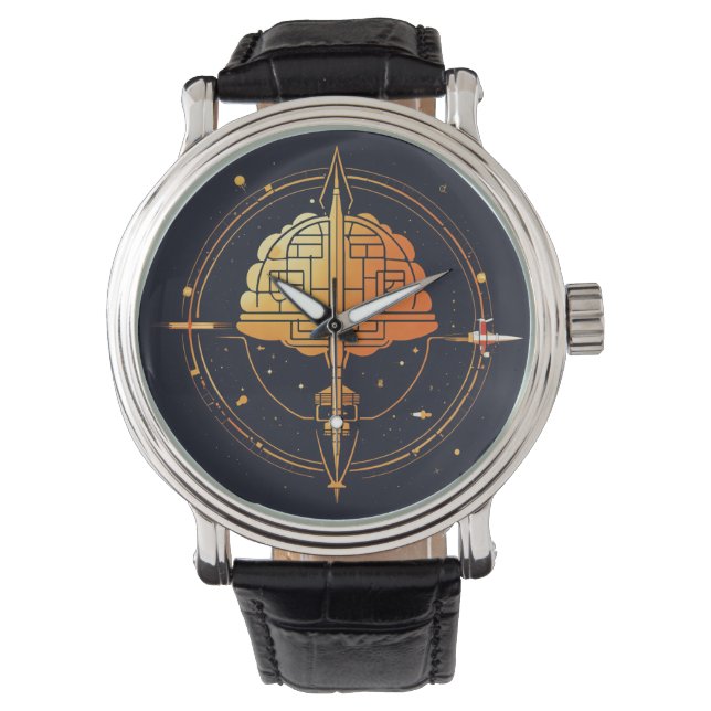 Montre de conception du cerveau et du dollar (devant)