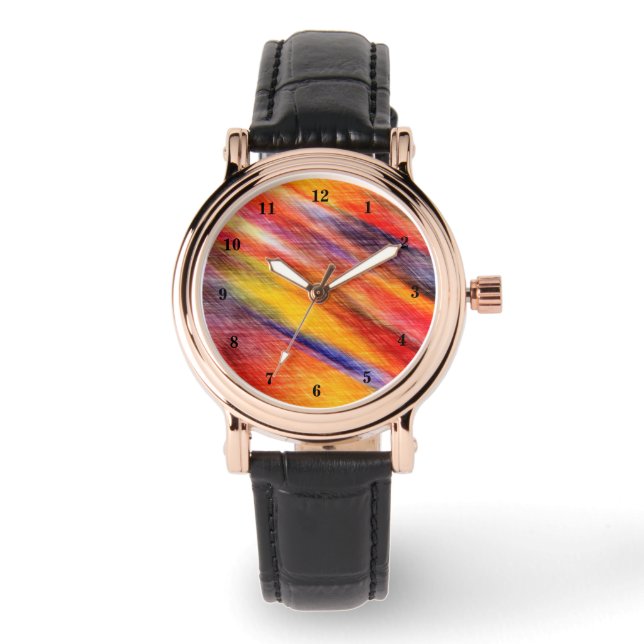 Montre de couleur de coucher de soleil abstrait (Recto)