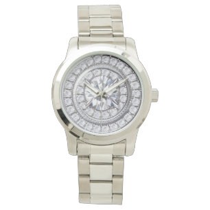 Montre de cristal de diamant simulé