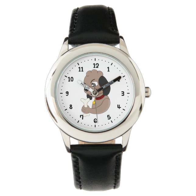 Montre de dessin de chien de chiot mignonne (devant)