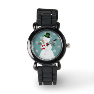 Montre de fête de bonhomme de neige