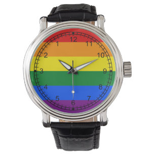 montre de fierté arc-en-ciel à dos fou