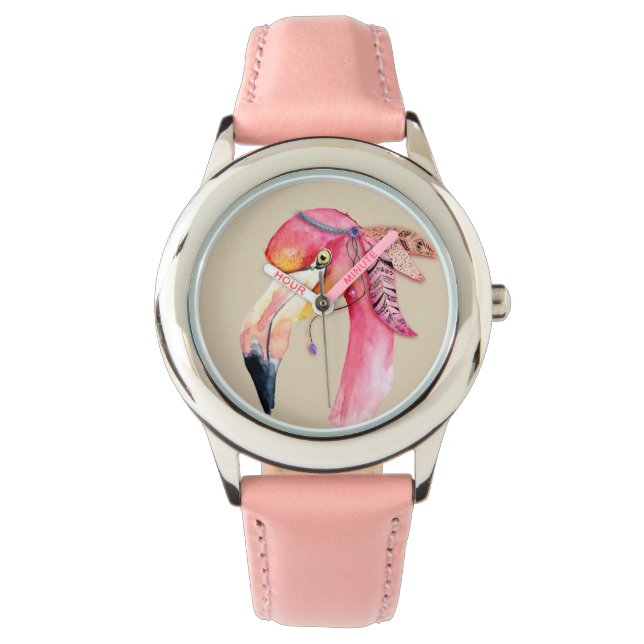 Montre de Flamant rose Boho Fiona (devant)