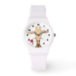 Montre de girafe et de rose