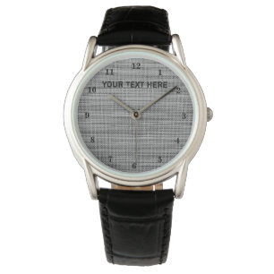 Montre de gris noir personnalisé avec texte person