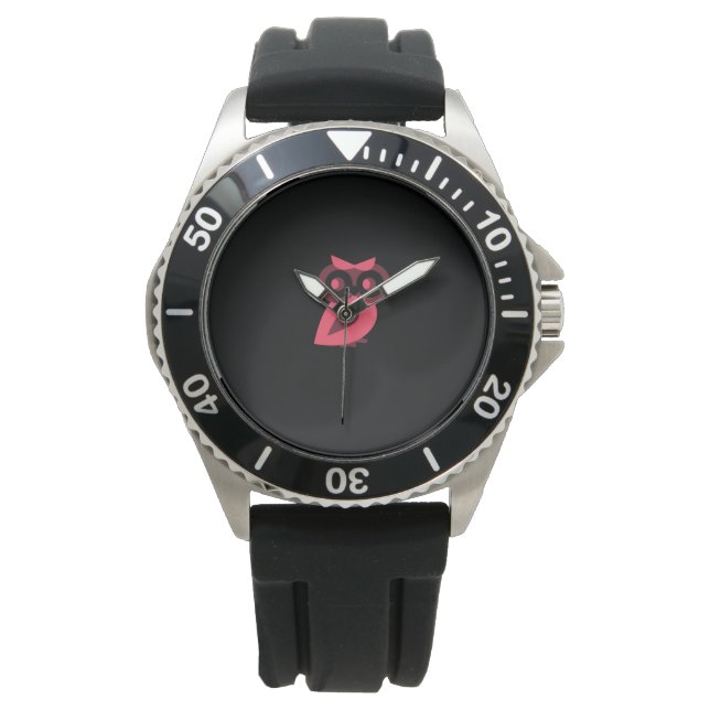 Montre de hibou rose (devant)