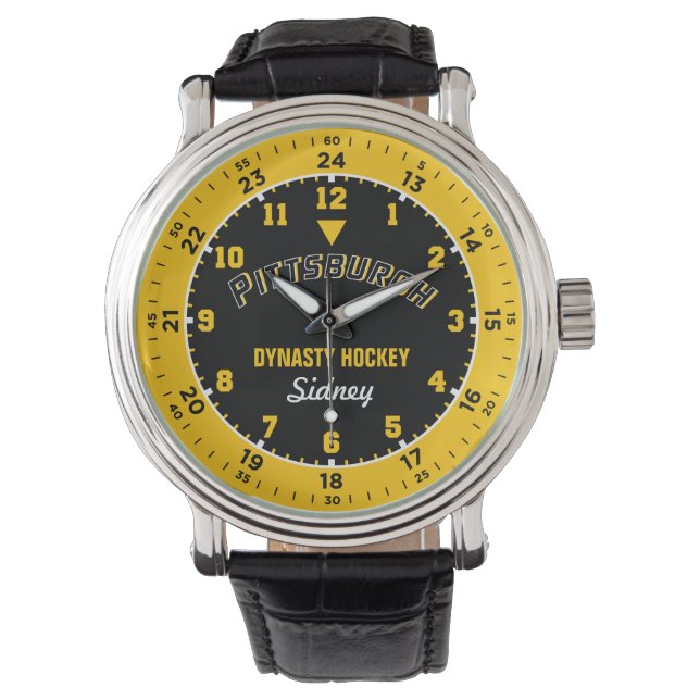 Montre de hockey de la dynastie Pittsburgh 24 heur (devant)