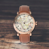Montre de la Mecque Rose d'or pour hommes - Numéro