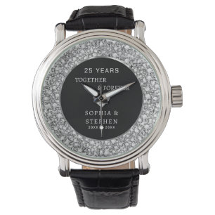 Montre de l'anniversaire Silver-Grey Diamonds