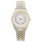 Montre de Luxe à Chiffres Kanji Deux Tons Or (devant)