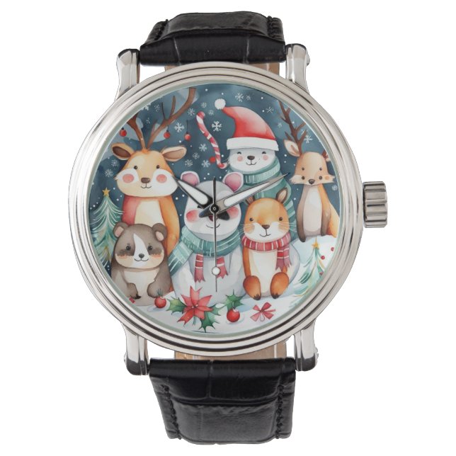 Montre De mignons animaux sous la conception des arbres d (devant)