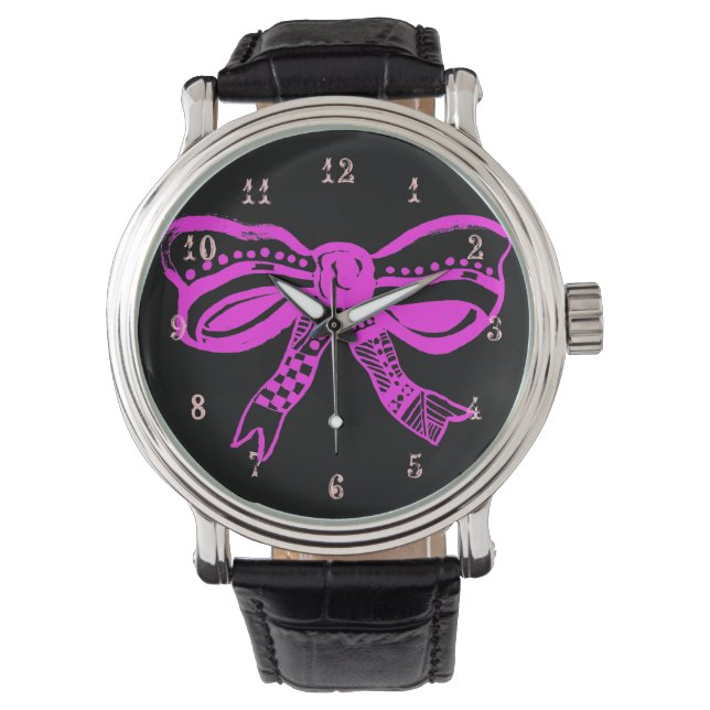 Montre de mode Bow rose (devant)